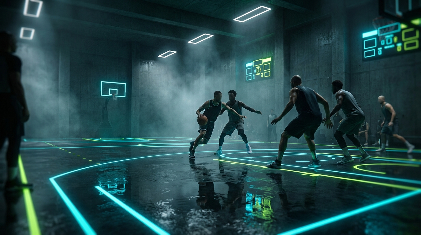 Night Basketball Court